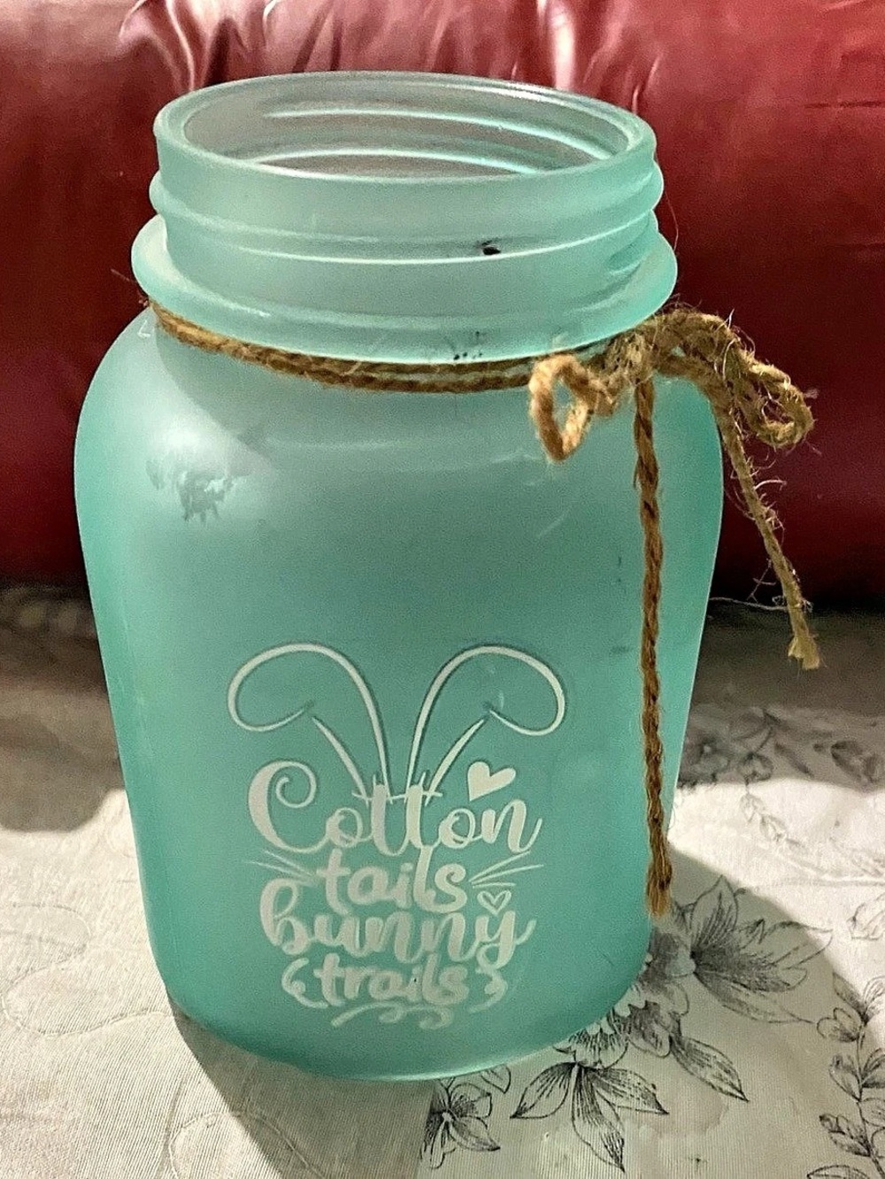 Green Cotton Tails Bunny Trails Jar